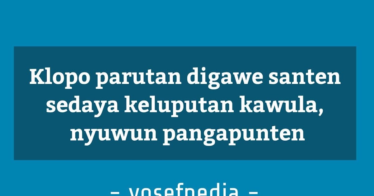 Pantun Bahasa Jawa Tentang Sekolah