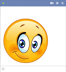 Bashful smiley for Facebook