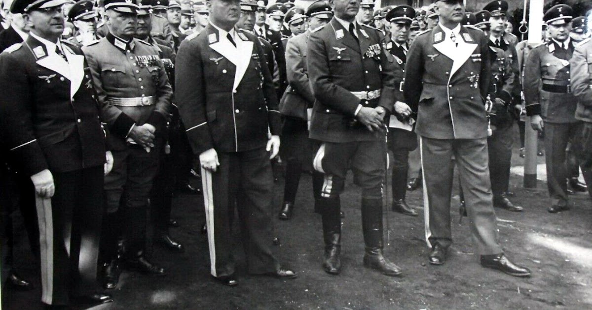 Men of Wehrmacht Luftwaffe Generals at Landesgruppe Ceremony