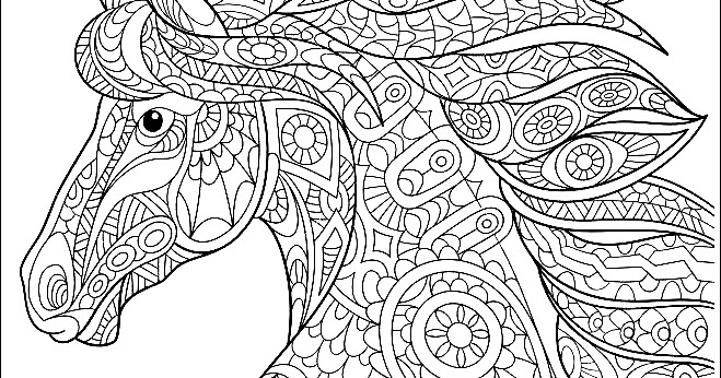 Ausmalbild Mandala Pferd