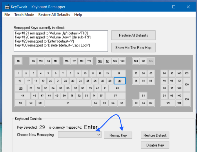 KeyTweak Keyboard remapper