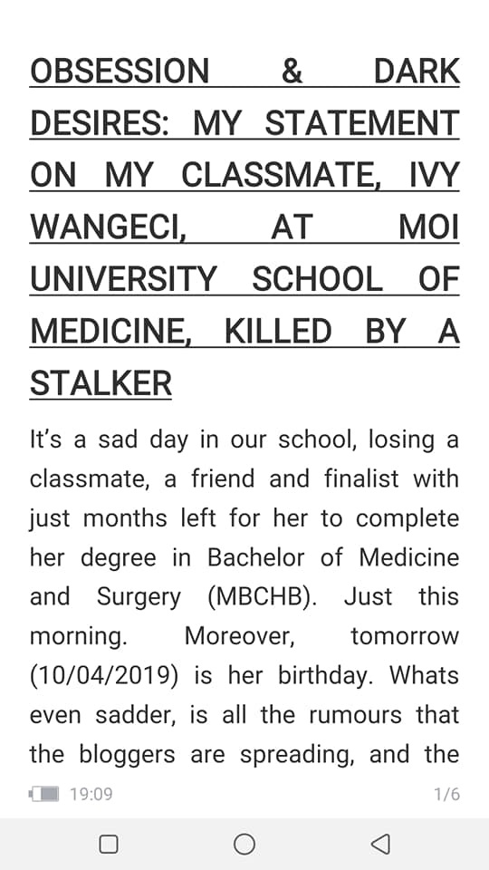 Late IVY WANGECHI’s classmate speaks and drops a shocker on her alleged boyfriend who killed her, clears HIV rumour. speak%2B1 - Late IVY WANGECHI’s classmate speaks and drops a shocker on her alleged boyfriend who killed her, clears HIV rumour.