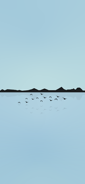 minimalist-wallpaper-for-mobile-phone-birds-flying-above-water-lake