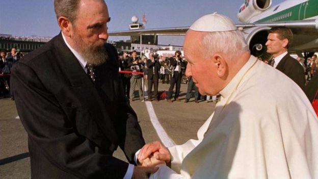 Years on he would meet Pope John Paul II, despite declaring Cuba an atheist state