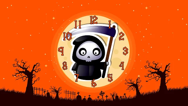 Halloween Grim Reaper Clock Screensaver