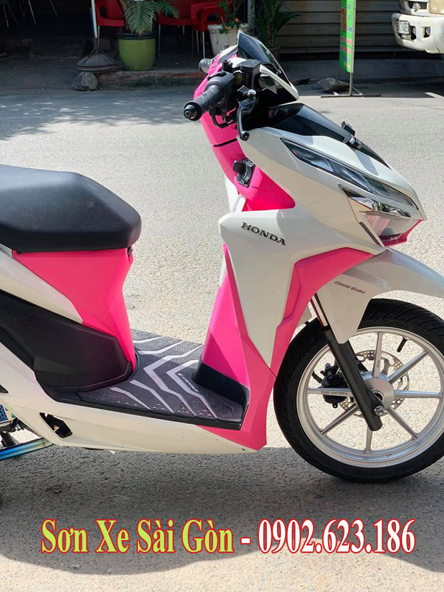 Sơn nhựa nhám xe Honda Vario màu hồng cực đẹp - SƠN XE MÁY ĐẸP