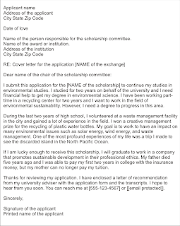 formal application letter for scholarship