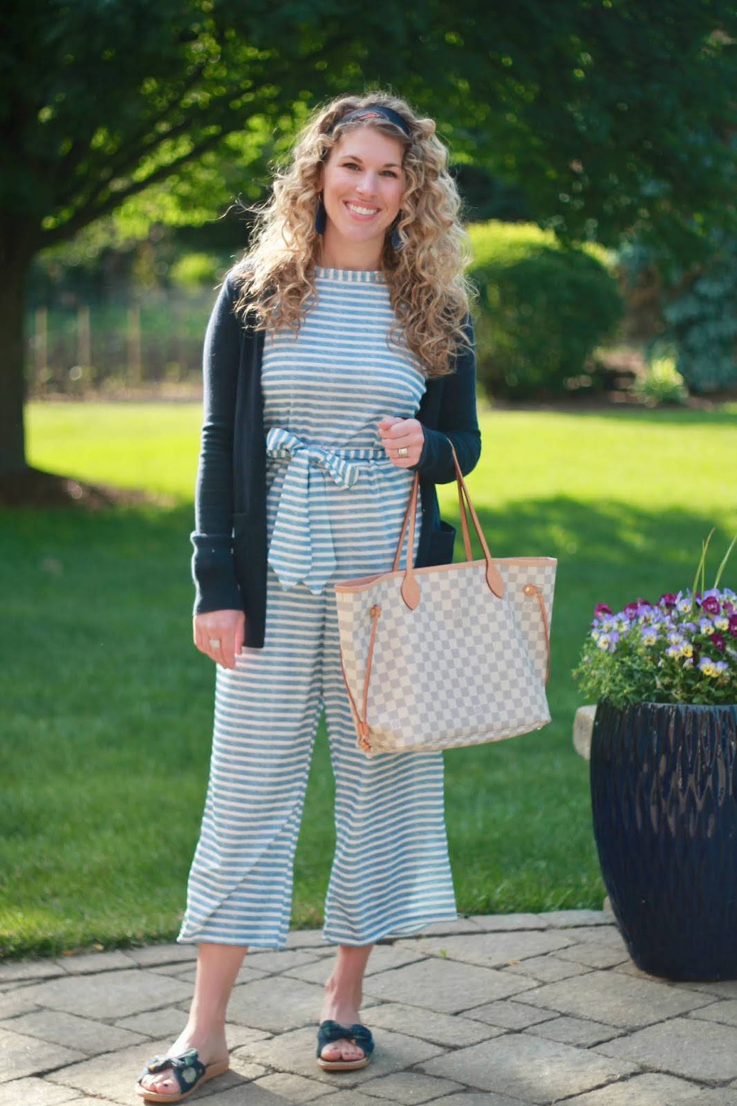 jumpsuit with cardigan outfit