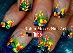 nail flower neon diy painted nails hand tutorial easy floral robin moses designs tutorials channel