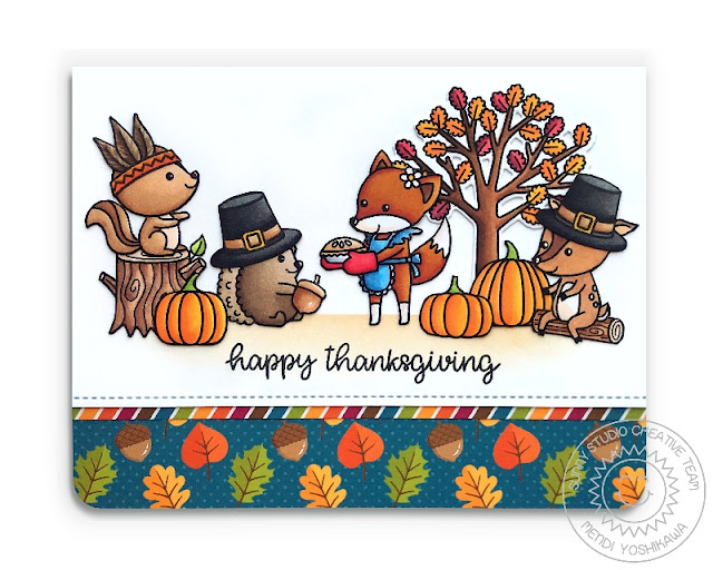 Sunny Studio Woodsy Autumn Pilgrims & Native American Critters Thanksgiving Card (using Woodsy Creatures, Critter Campout, Happy Harvest & Happy Thoughts stamps + Colorful Autumn 6x6 Paper) Sunny Studio Woodsy Autumn Pilgrims & Native American Critters Thanksgiving Card (using Woodsy Creatures, Critter Campout, Happy Harvest & Happy Thoughts stamps + Colorful Autumn 6x6 Paper)