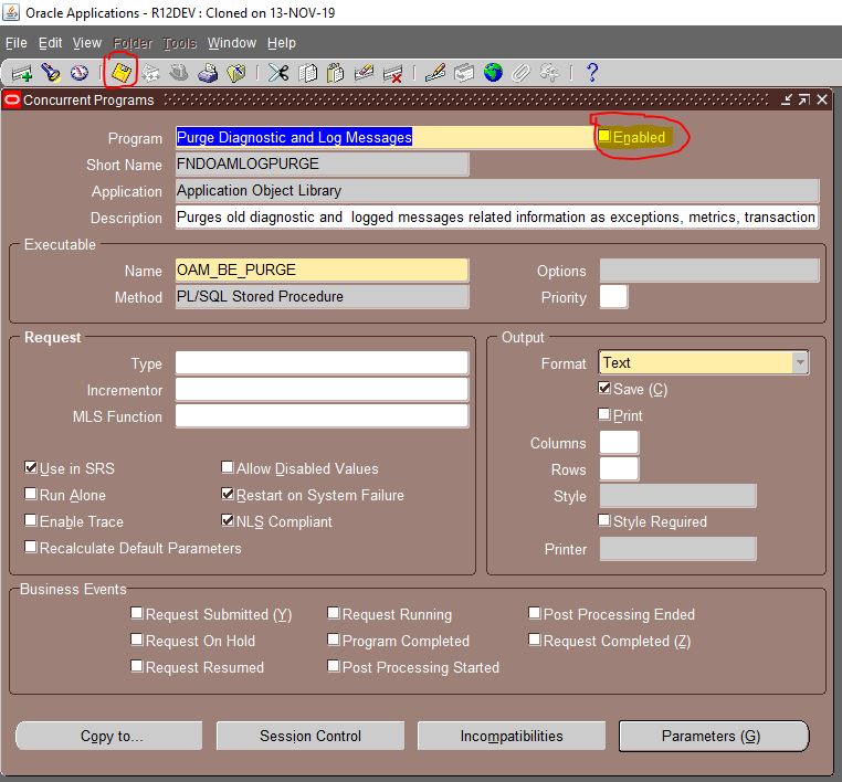 Davis Apps DBA PLS00302 component 'PURGE_BUSINESS_EXCEPTIONS' must