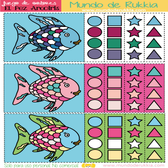 Juego De Colores Del Pez Arcoiris Mundo De Rukkia Dibujo de peces de colores para pintar con amiguitos! juego de colores del pez arcoiris