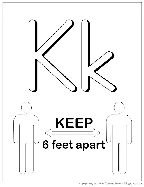 keep six feet apart alphabet coloring page
