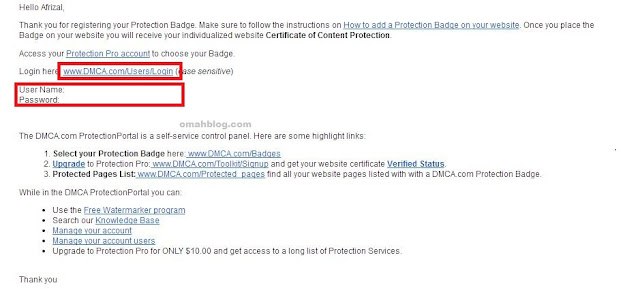 Cara Mendaftarkan Blog Ke DMCA