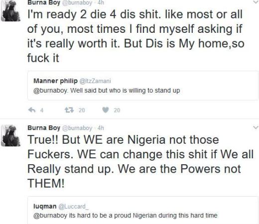 6 'I'm ready to die for this sh*t' - Burna Boy speaks in support of 2face Idibia led nationwide protest