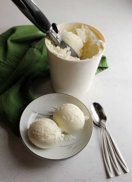 Homemade key lime sherbet is every bit as tart and creamy, sweet and refreshing as you would hope. The best part is it only takes three simple ingredients! serving scoops of homemade 3 ingredient key lime sherbet into bowl