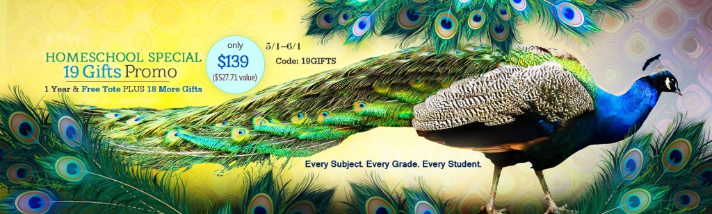Homeschool Special 19 Gifts Promo with Peacock