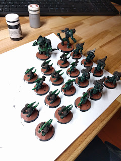 The brown is a weird bright sludgy colour, especially when thickly applied More progress on the bases.