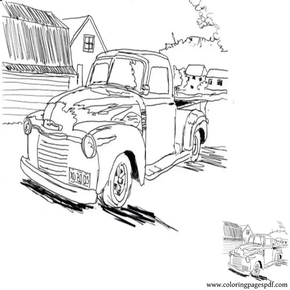 Coloring Page Of A Farm Truck
