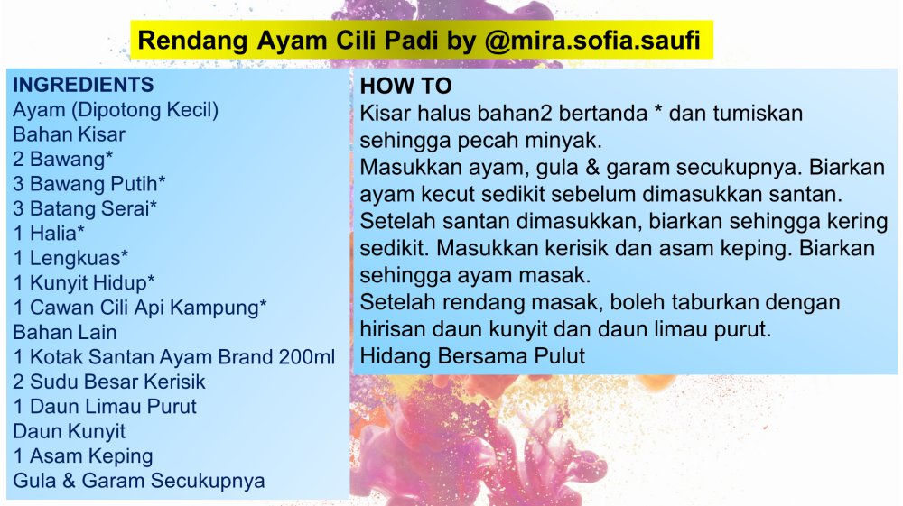 Rendang Ayam Cili Padi, Hari Raya, rendang Daging Pedas, Rendang Kerang, Ayam Brand™Coconut Milk, Ramadhan 2021, Rawlins Eats, Rawlins Lifestyle, Rawlins GLAM, Santan Ayam Brand