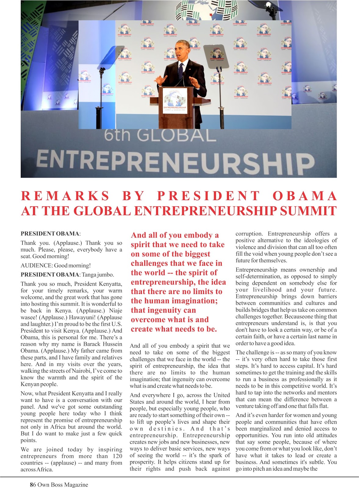 Own Boos Global Entrepreneurship Summit