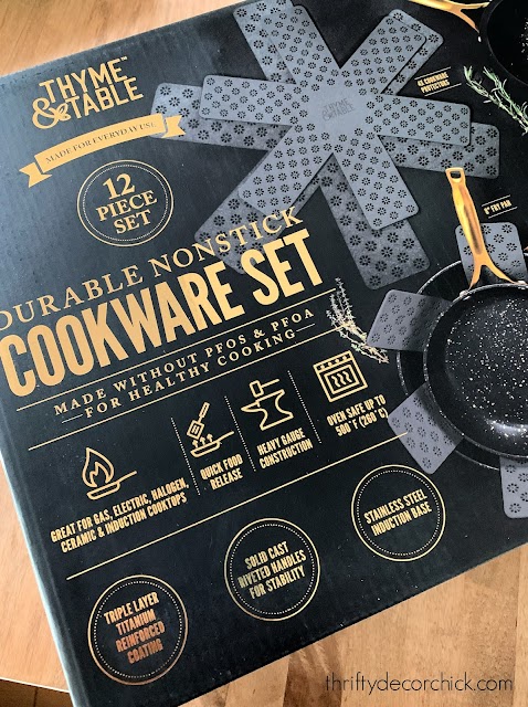 Black and brass cookware