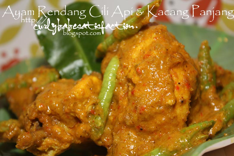 Curlybabe's Satisfaction Lontong Kering, Ayam Rendang Cili Api w
