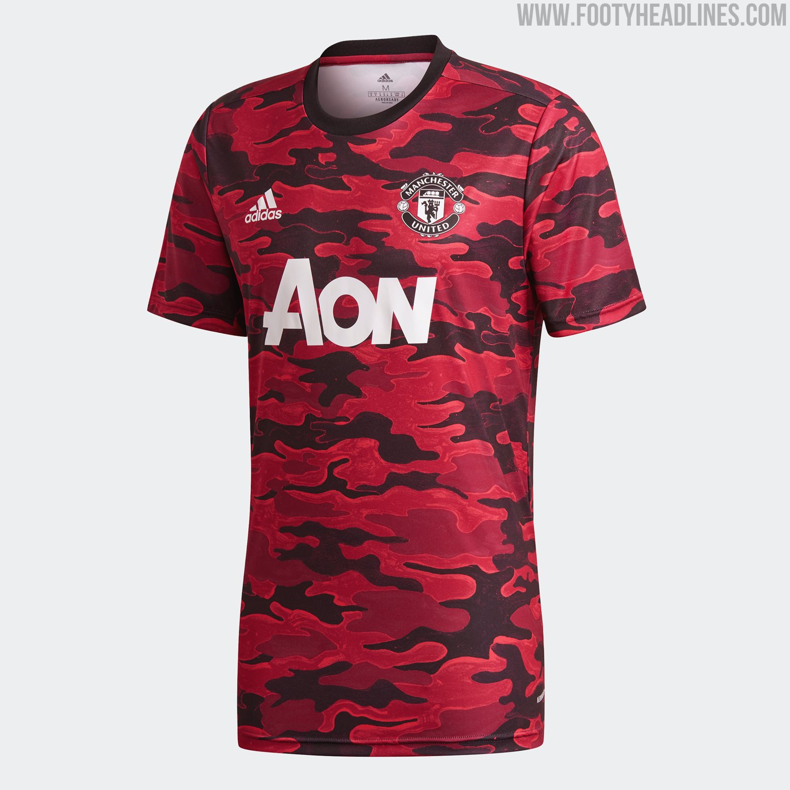 Aon Man Utd Red Camo Training Top 20/21 Man United Training Shirt