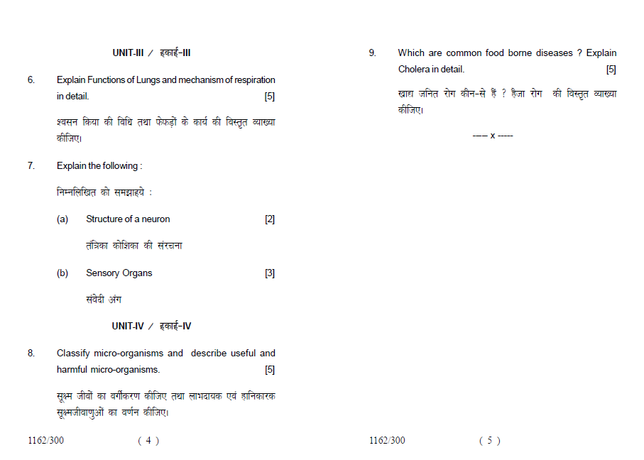 Lucknow University B.A. PartI (Back Paper) HOME SCIENCE First Paper
