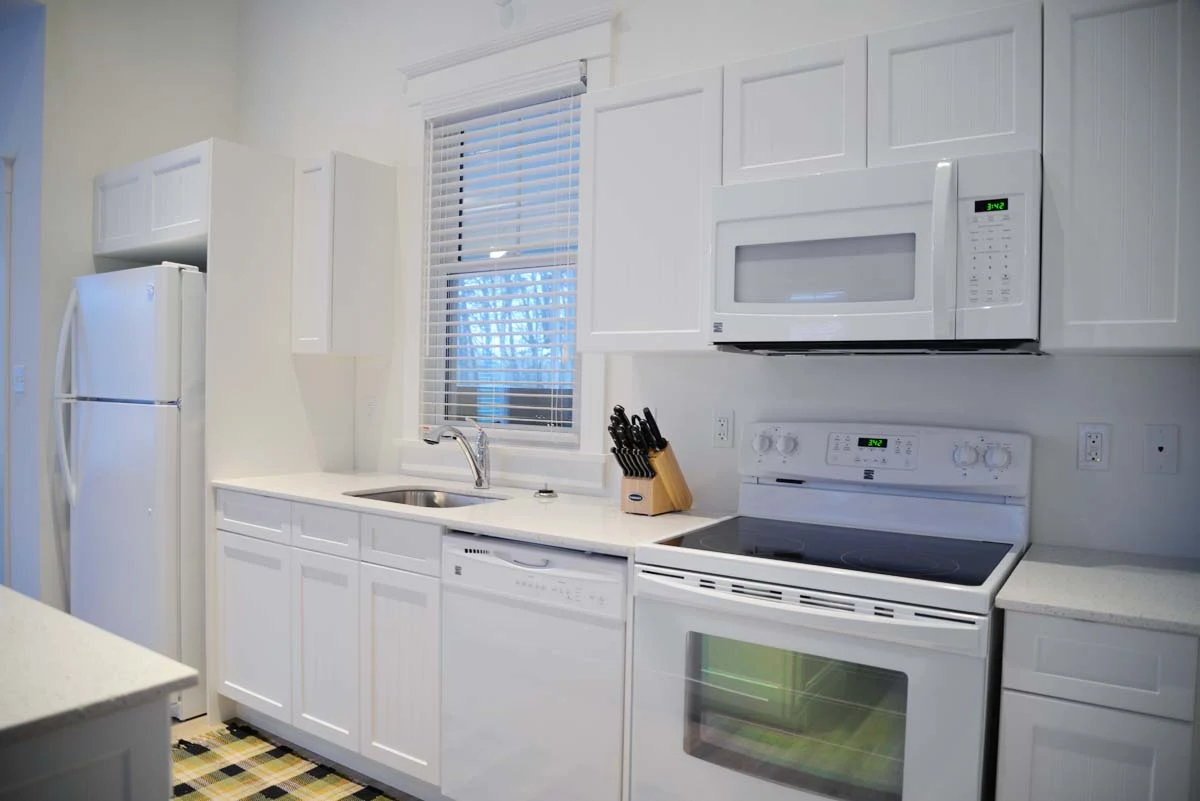 white beadboard cottage kitchen