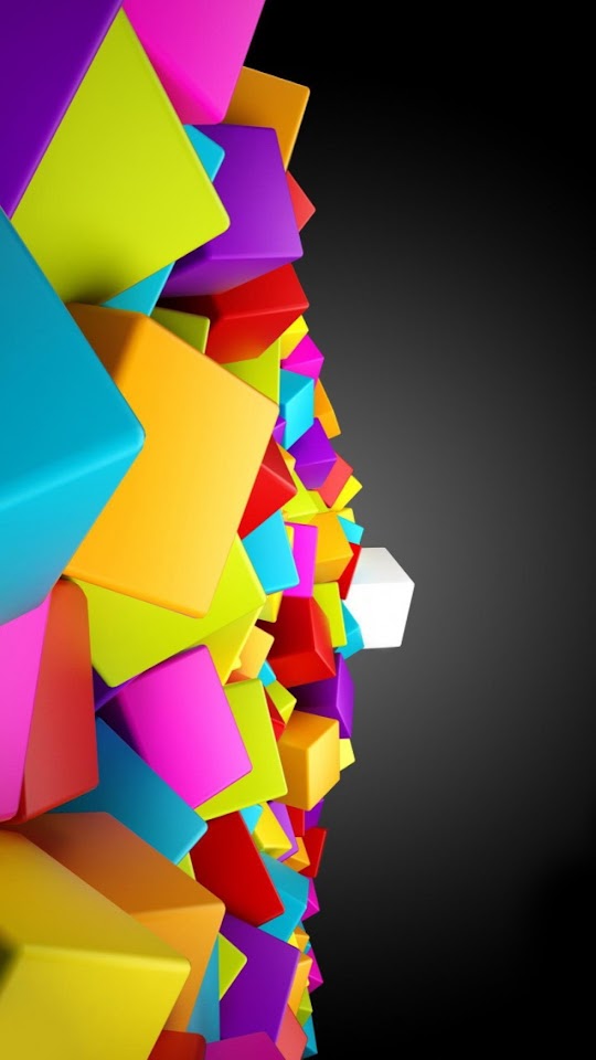   3D Colored Cubes   Galaxy Note HD Wallpaper