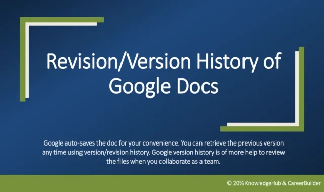 Revision History of Google Docs