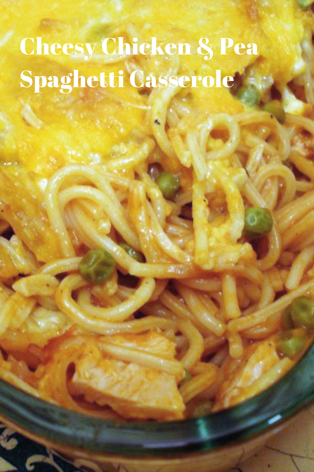 323. Cheesy Chicken & Pea Spaghetti Casserole. Click the picture for