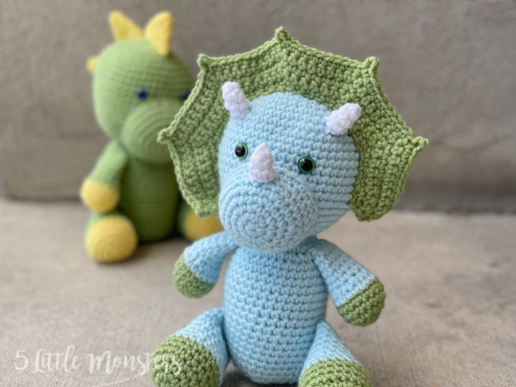 5 Little Monsters Crocheted Triceratops