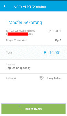 Langkah Isi Saldo Shopeepay melalui jenius