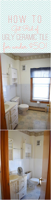 Ugly bathroom tile is no match for a DIYer! Get rid of your ugly ceramic tile now! 