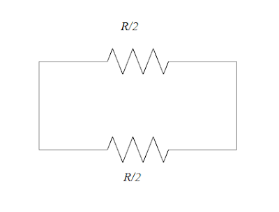 A piece of wire of resistance R is bent through 1800 at mid-point and the two halves are twisted together. What is the resistance of the wire thus formed?
