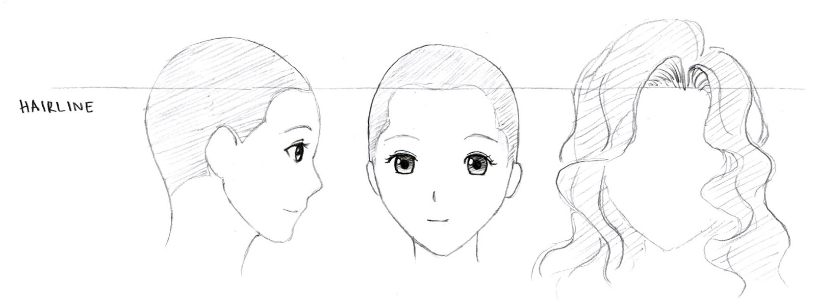 How to draw anime girl's hair (part-1) 
