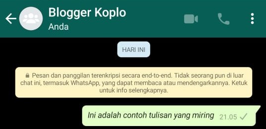 Cara Membuat Tulisan Tebal, Miring, dan Dicoret pada Pesan WhatsApp