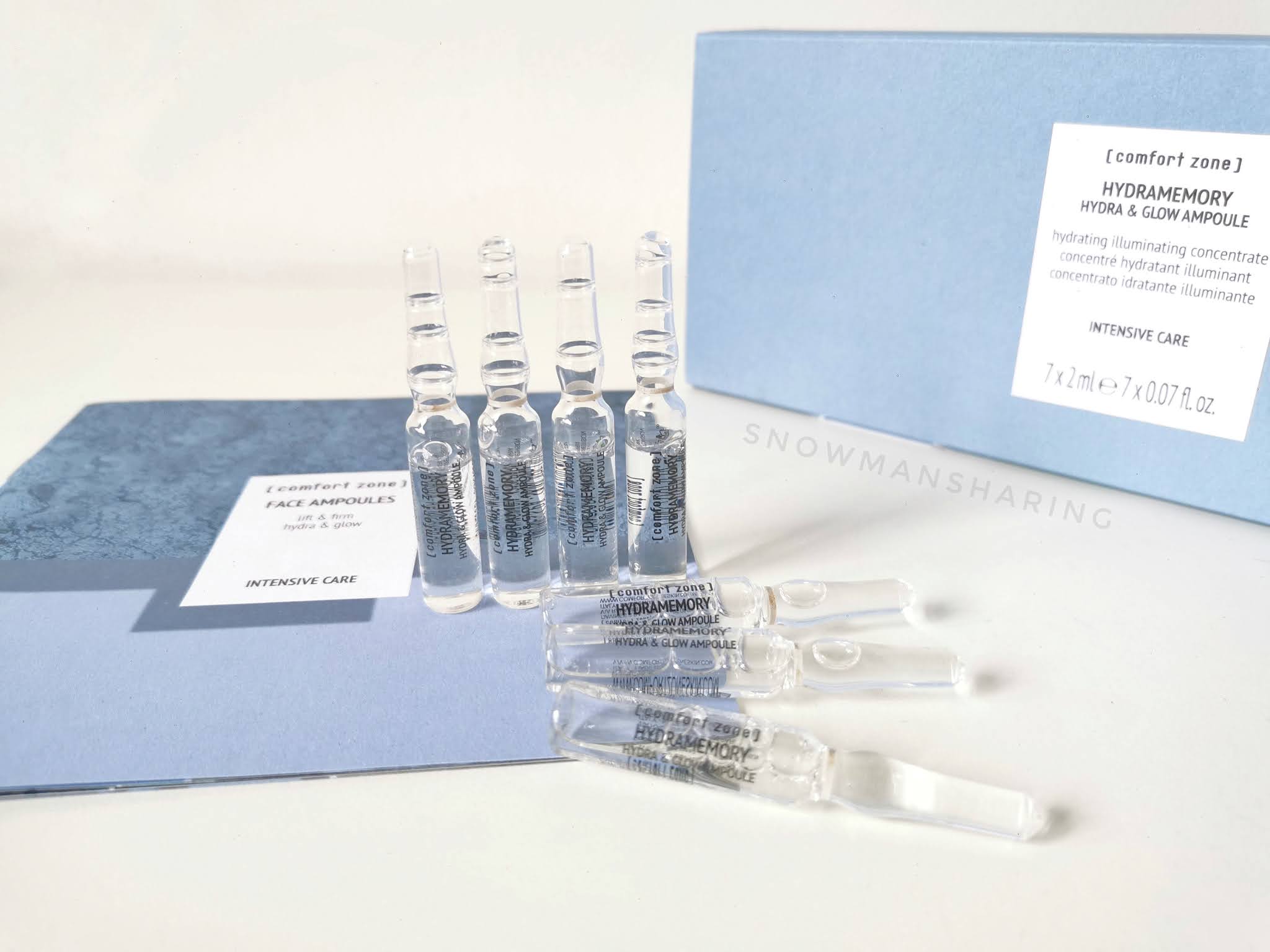 Intensive Care Face Ampoules | HYDRAMEMORY Hydra and Glow Ampoules from [ comfort  zone ] | Snowman · Sharing