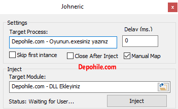 Johrenic Hile DLL Injector Programı 32 & 64 bit İndir 2019