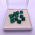 Loose Lab Created Hydrothermal Emerald Green Zambian Green Color Asscher cut 8x8mm gemstone
