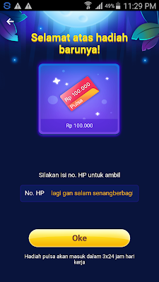 Bukti Pembayaran Pulsa Gratis dari Aplikasi Hago Android