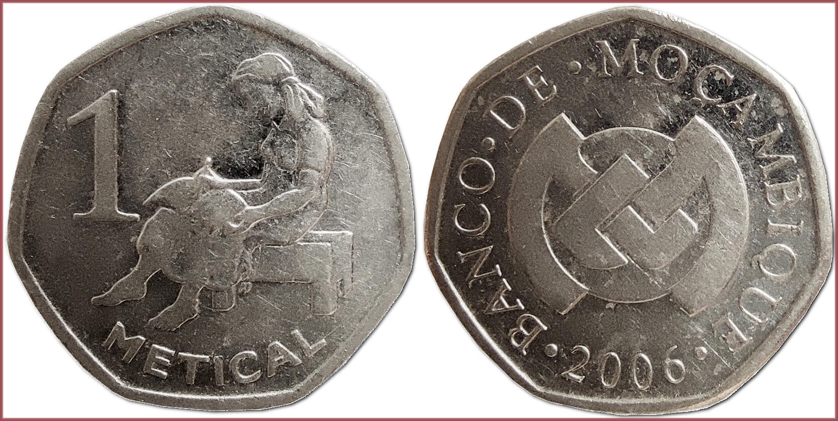 Metical coin from Republic of Mozambique (1980...); 100 centavo