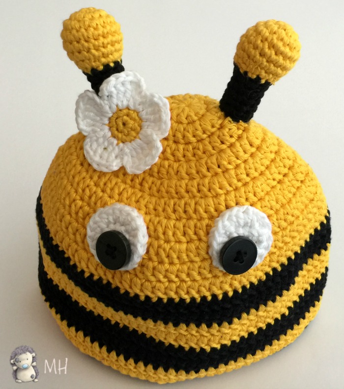 Gorrito abeja a crochet