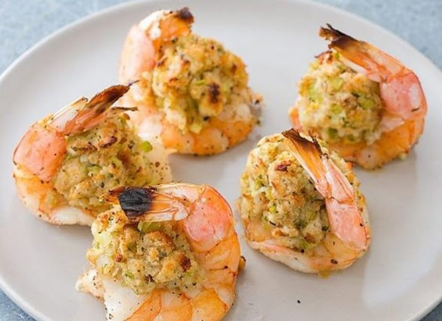 Oven Baked Stuffed Shrimp #dinner #seafood