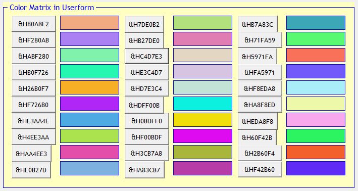 Back Color Userform