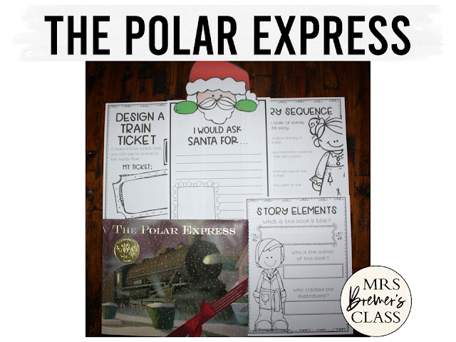 The Polar Express book study activities unit with Common Core aligned literacy activities and craftivity for Kindergarten and First Grade
