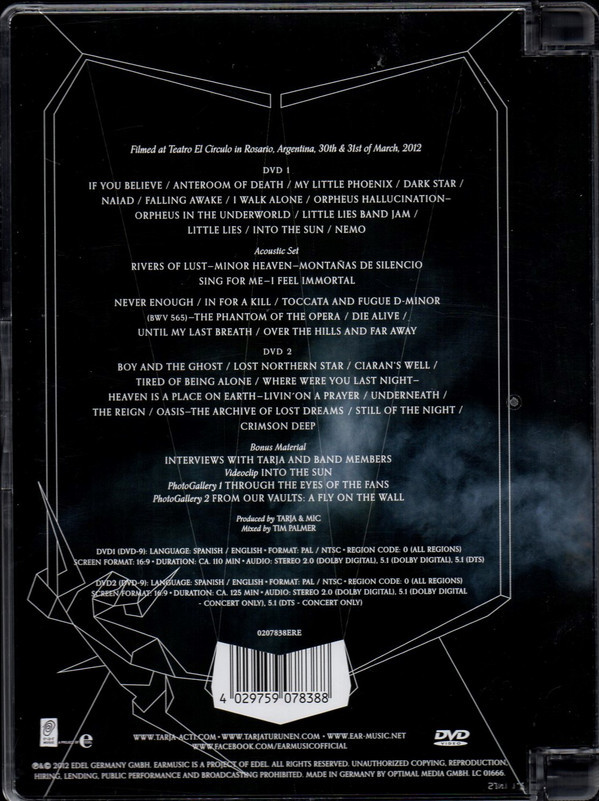 DVD Tarja Act I Live In Rosario Encartes Pop