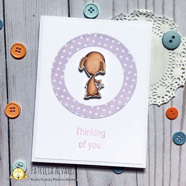 thinking of you card with a little dog